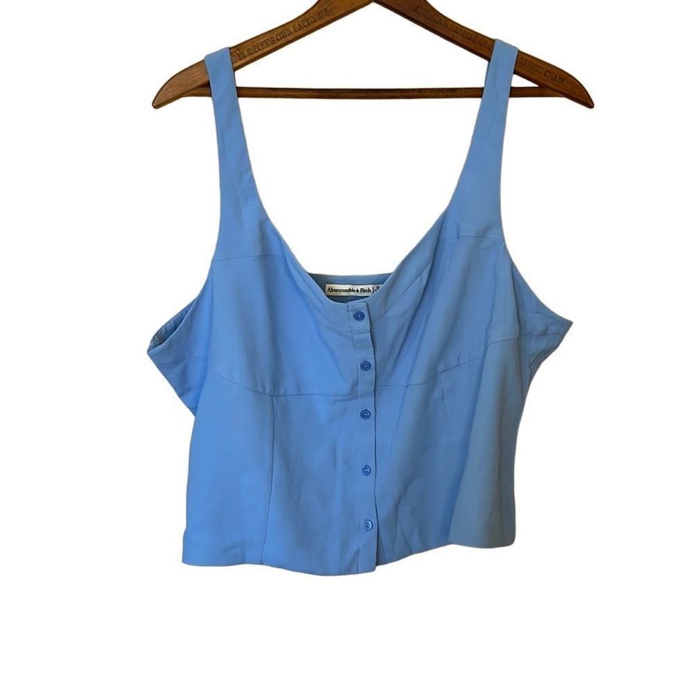 Abercrombie & Fitch Cropped Button Down Tank Top
